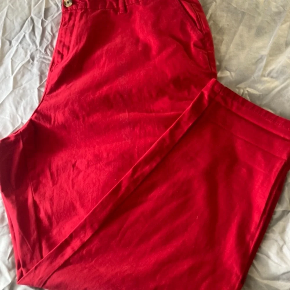 Vibrant Red Elastic Waist Trousers - Picture 2 of 4